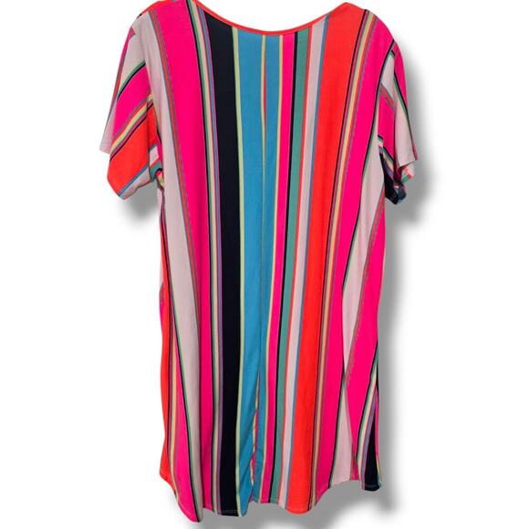 Bobbie Brooks women's multicolor striped short sleeves tshirt dress xl - Picture 5 of 7